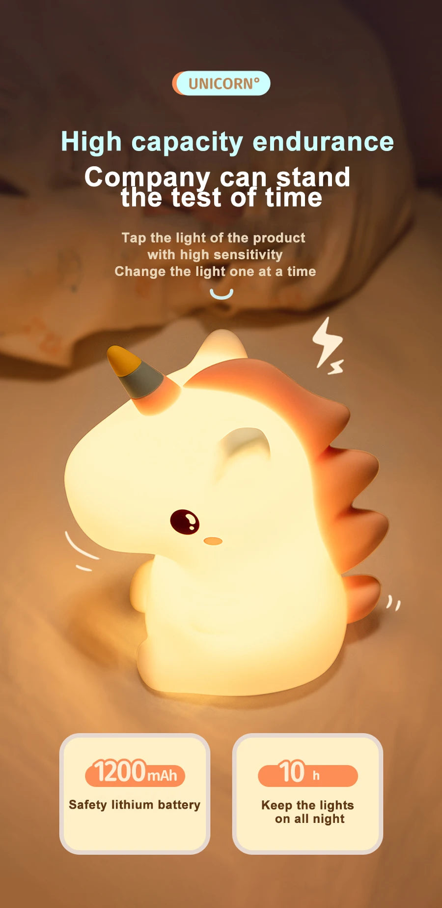 Cute Unicorn Night Light