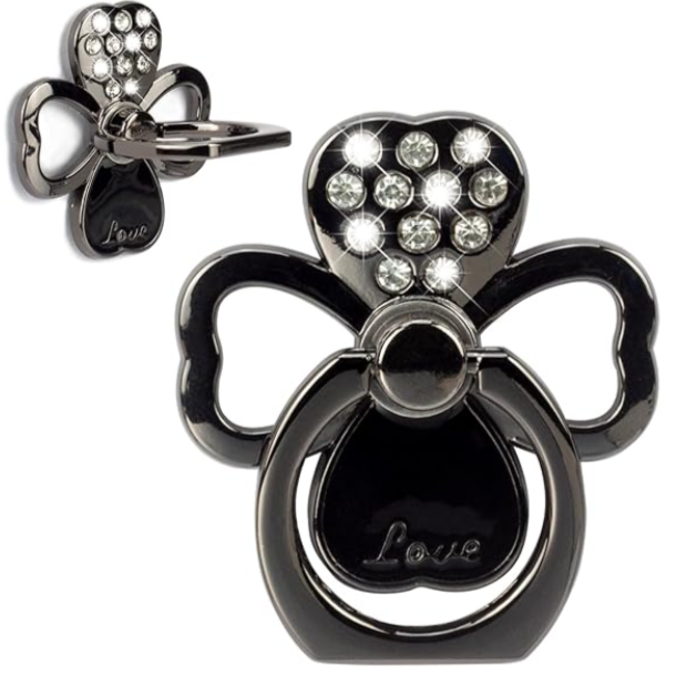 Diamond-Studded Four-Leaf Clover Phone Holder