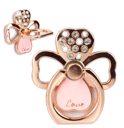 Diamond-Studded Four-Leaf Clover Phone Holder