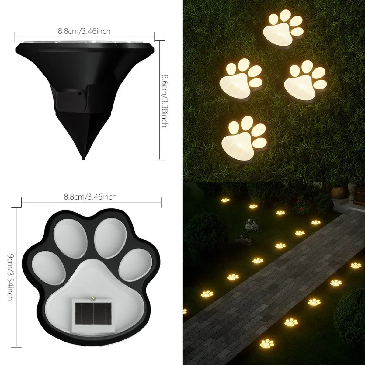 Dog Pawprints Solar Lights - Landscape Decoration