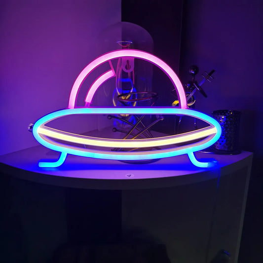 Flying Saucer Neon Light