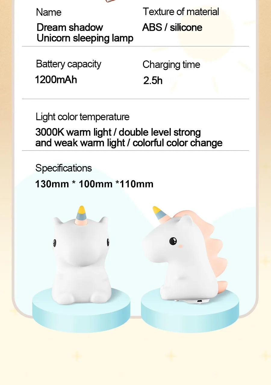 Cute Unicorn Night Light