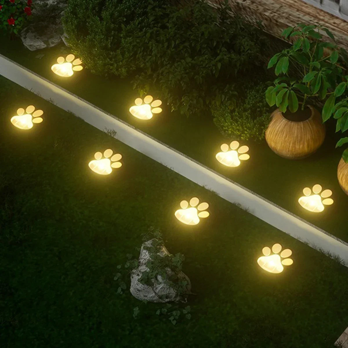 Dog Pawprints Solar Lights - Landscape Decoration